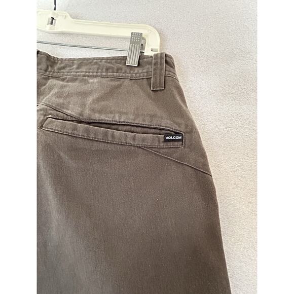 Volcom True To This Chino Pants Sz 34 Brown Casual Straight Leg Flat Front - Picture 6 of 11